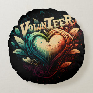 Volunteer Herz Rundes Kissen
