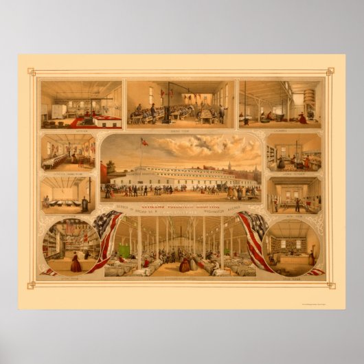 Volunteer Hospital von P.S. Duval 1862 Poster (Vorne)