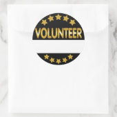 Volunteer Namensschild elgant Gold und schwarz Runder Aufkleber (Tasche)