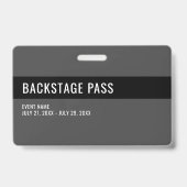 Volunteer Pass Schlicht Black Horizontal ID Abzeic Ausweis (Rückseite)