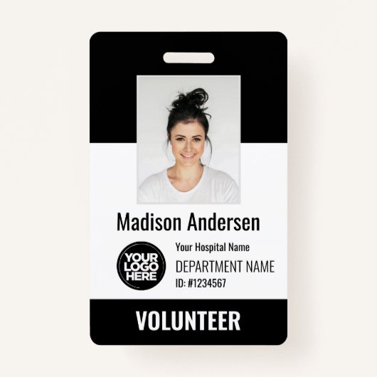 Volunteer Photo ID Badges with Clip or Lanyard Ausweis (Vorderseite)
