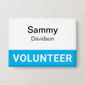 Volunteer Pinback Abzeichen Button 3,5 Zoll Name T (Vorderseite)