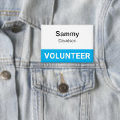 Volunteer Pinback Abzeichen Button 3,5 Zoll Name T (Insitu)