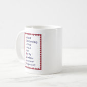 Volunteer Red Hearts Typografy Coffee Tasse (Vorderseite Links)