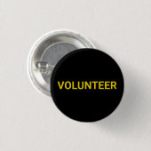 Volunteer Schwarz-Gelb-Button-Taste Button (Vorne & Hinten)