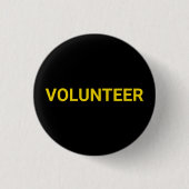 Volunteer Schwarz-Gelb-Button-Taste Button (Vorderseite)