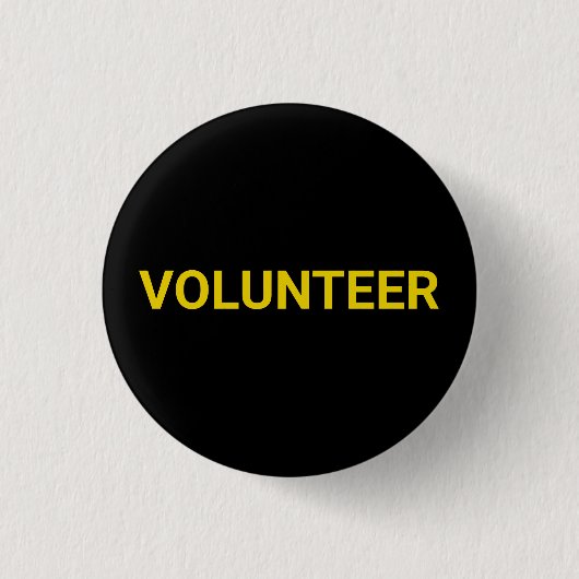 Volunteer Schwarz-Gelb-Button-Taste Button (Vorderseite)