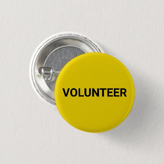 Volunteer, schwarz-gelb, schlichte Button-Taste Button (Vorne & Hinten)