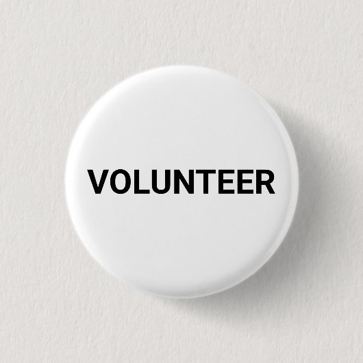 Volunteer Schwarzweiß-Button-Taste Button (Vorderseite)