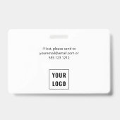 Volunteer Simple Foto ID Ausweis (Rückseite)