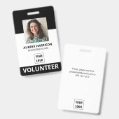 Volunteer Simple Foto ID Ausweis (Vorder- & Rückseite)