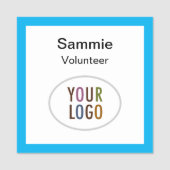 Volunteer Square Abzeichen mit Logo-Button oder Ma Namensschild (Vorderseite)