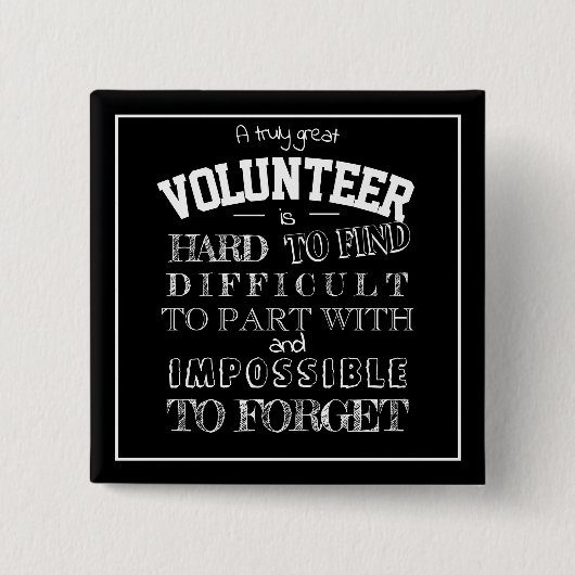 Volunteer Vielen Dank Wertschätzung Geschenkskript Button (Vorderseite)
