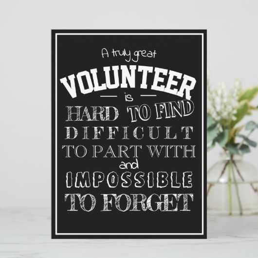 Volunteer Vielen Dank Wertschätzung Geschenkskript Karte (Stehend Vorderseite)