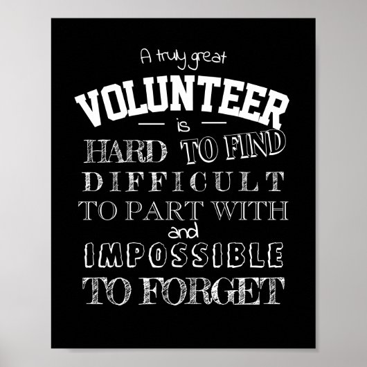 Volunteer Vielen Dank Wertschätzung Geschenkskript Poster (Vorne)
