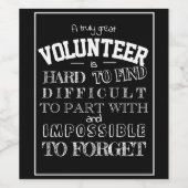 Volunteer Vielen Dank Wertschätzung Geschenkskript Weinetikett (Einzelnes Label)