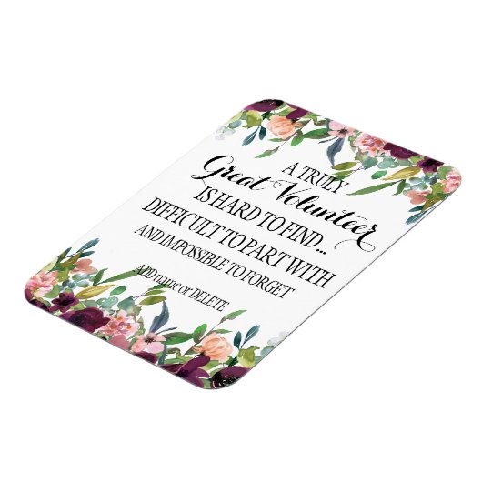 Volunteer Wertungs Magnet Geschenk Floral Design (Linke Seite)
