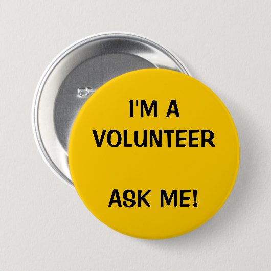 VOLUNTEERBAUTONNEN BUTTON| GELBE BUTTON (Vorne & Hinten)