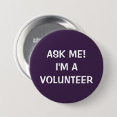 VOLUNTEERBAUTONNEN BUTTON| LILA WEISSE BUTTON (Vorne & Hinten)