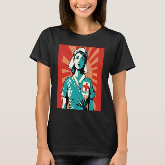 Volunteerism Awareness Retro Volunteer Nurse 1 T-Shirt (Vorderseite)