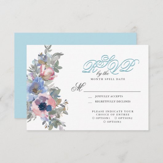 Vom Ausschreibungs-Hochzeitsfest Set in Spun Sugar RSVP Karte (Vorne/Hinten)