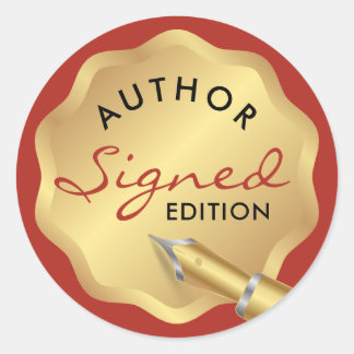 Vom Autor signierte Ausgabe Buchveröffentlichung R Runder Aufkleber