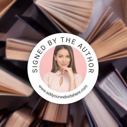 Vom Autor unterzeichnetes Profil-Foto Runder Aufkleber