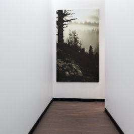 Vom Berg zum Moody Nebel des Morgenschlammes Leinwanddruck