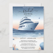 vom blauen nautischen Brautparty von Schiffen der Einladung (Vorderseite)