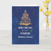 Vom Buchhalter Weihnachtsbaum anpassbarer Name Karte (Gelbe Blume)