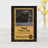 vom Cat Fathers Day Gold and Black Foto Karte (Gelbe Blume)
