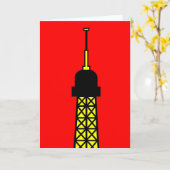 Vom Eiffelturm Inspiriert Karte (Gelbe Blume)