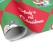 Vom ersten Weihnachtsnamen Geschenkpapier (Rolleneckpunkt)