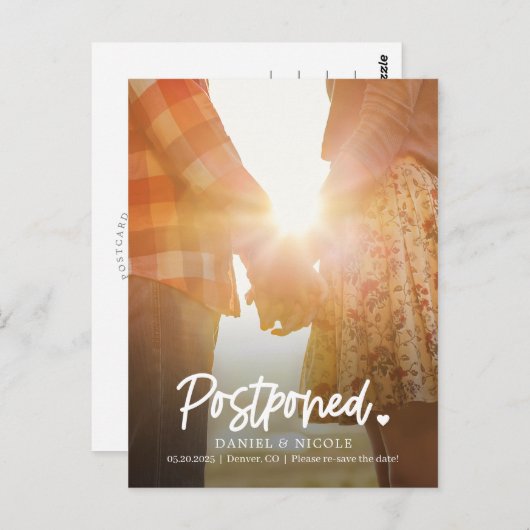 Vom FARBE "Herz-EDITABLE" ändern Sie das Datum Postkarte (Vorne/Hinten)