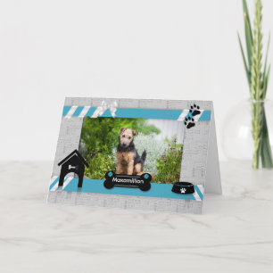 vom Foto des Hundes Birthday Blue und Black Pet Karte