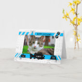 vom Foto und Namen der Katze Karte (Gelbe Blume)