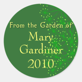 Vom Garten des Canning Labels Runder Aufkleber