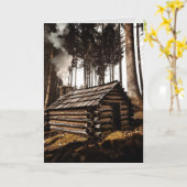 VOM GRID FUNNY LOG CABIN BIRTHDAY CARD KARTE (Gelbe Blume)