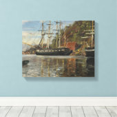 Vom Hafen in Arendal von Siegwald Dahl Leinwanddruck (Insitu (Holzboden))