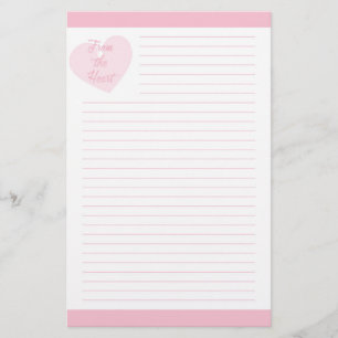 Vom Herz-Rosa gezeichnet Briefpapier