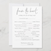 Vom Herz zum Paar Hochzeitsspielkarte Einladung (Vorderseite)
