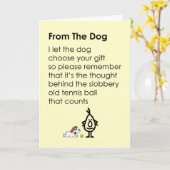 Vom Hund - ein lustiges Geburtstagsgedicht Karte (Gelbe Blume)