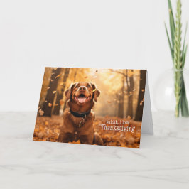 vom Hund-Erntedank-Hund im Herbst Feiertagskarte