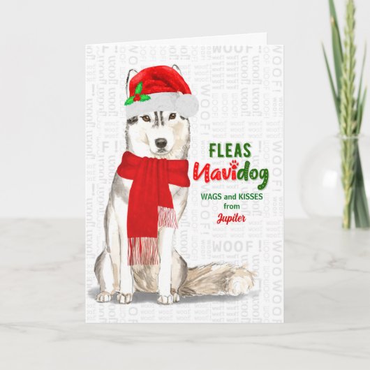 vom Hund Niedliche sibirische Weihnachten (Vorderseite)