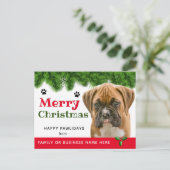 Vom Hund Weihnachten- Hundeschlitten Postkarte (Stehend Vorderseite)