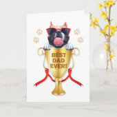 vom Hundeschwitztag, Niedlicher Bulldogge Karte (Gelbe Blume)