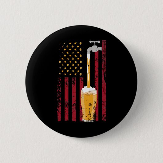 vom Juli American Flag Bierbrauen Button (Vorderseite)