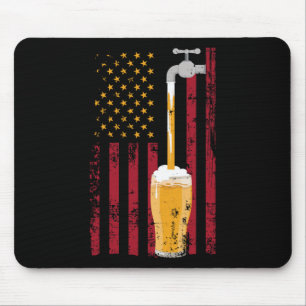 vom Juli American Flag Bierbrauen Mousepad
