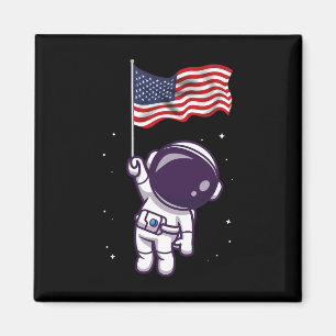 vom Juli Astronaut US-amerikanische Flagge Funny P Magnet
