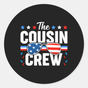vom Juli Cousin Crew Patriotic American Family Mat Runder Aufkleber